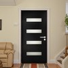 SpassWay 36"W*80"H 4-Lite Exterior Frosted Glass Prehung Front Entry Door Primed Interior Fiberglass Entrance Door - 2 of 4
