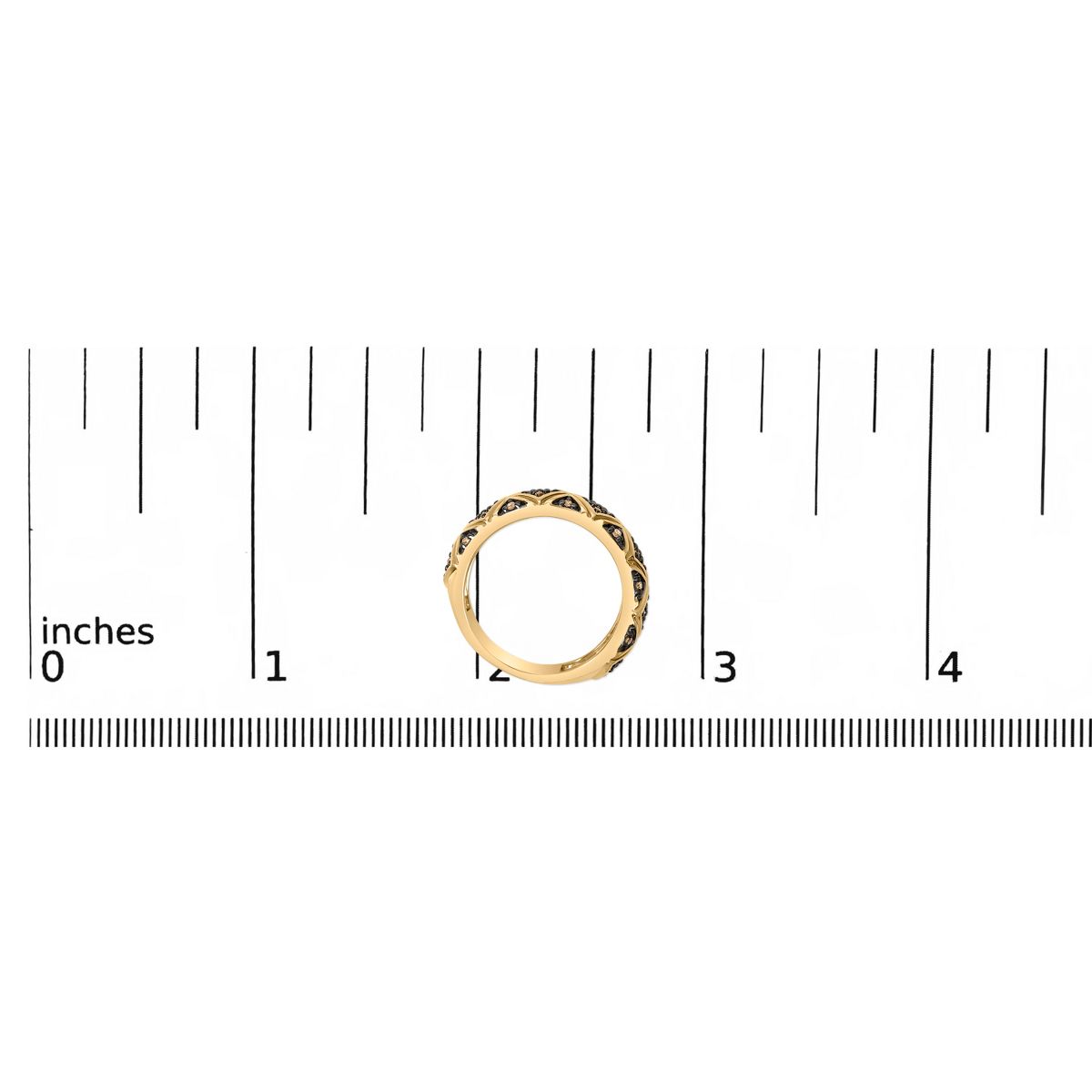 Haus of Brilliance 10K Yellow Gold Plated .925 Sterling Silver 3/8 Cttw Champagne Diamond Geometric Band Ring - thumbnail 7