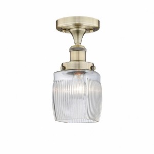 Innovations Lighting Colton 1 - Light Semi-Flush Mount in  Antique Brass - 1 of 1
