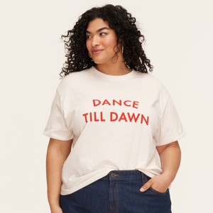 Women's Dance Till Dawn Short Sleeve Graphic T-Shirt - kate spade new york x Target Cream - 1 of 4