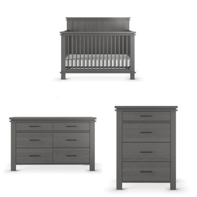 Child Craft Denman Crib, Dresser and Chest Nursery Set, 3-Piece, Includes 4-in-1 Convertible Crib, Dresser and Chest
