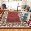 9x12 Red Christmas Striped Printed Indoor Carpet, Washable, Soft, Non-Shedding Area Rug for Bedroom, Living Room, Bathroom, Holiday Decoration - 2 of 4