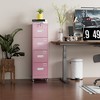 AOBABO Metal File Storage Cabinet With 4 Drawer And Lock,File Cabinet With Name Card Holder For A4 Letter/legal Size, Assembly Required, Pink - 4 of 4