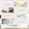 Sideboard with Solid Wood Countertop, Modern Kitchen Storage Cabinet, Coffee Bar Cabinet with 3 Drawers, Doors and Adjustable Shelf, White - 4 of 4