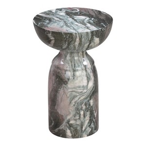TOV Furniture Rue 20"H Transitional Marble Concrete Stone Side Table in Gray - 1 of 4