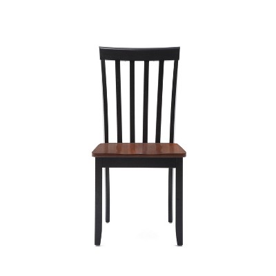 Black and Cherry Wood Transitional Side Chair Set
