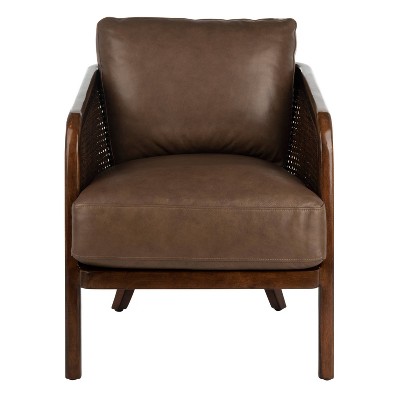 Caruso Barrel Back Chair Dark Brown - Safavieh