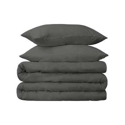 650-Thread Count Cotton Solid Duvet Cover and Sham Set by Blue Nile Mills