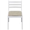 vidaXL Dining Chairs, 4 Pcs, White Solid Rubber Wood and Velvet - 3 of 4