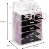 Sorbus 2 Piece Acrylic Makeup and Jewelry Storage Organizer Case (6 Drawers and Lipstick Tray) - 3 of 4