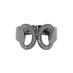 SOHI Women's Dark Silver Embellished Circular Bracelet - 1 of 4