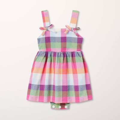 Baby Girls' Adaptive Plaid Romper - kate spade new york x Target Red/Pink/Green/Blue