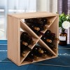 Sevobal Utility Storage Shelves, 24 Bottle Wine Rack Holder with Compact and Cross Design, Cellar Storage for Kitchen Bar, Brown, 19.7"*10.2"*19.7" - 2 of 4