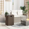 vidaXL Propane Tank Cover Table Brown 15.7"x15.7"x23.6" Poly Rattan - 3 of 4