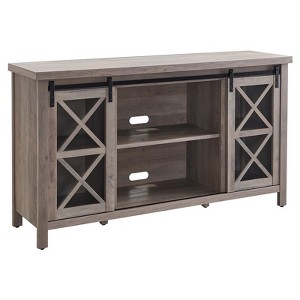 58" Modern Farmhouse TV Stand in Gray Oak Wood - Henn&Hart - 1 of 4