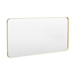 Tempered Glass Rounded Rectangle Framed Wall-Mounted Bathroom Vanity Mirror - 1 of 1