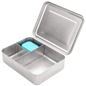 WeeSprout 18/8 Stainless Steel Bento Box - 3 Compartment Lunch Box, for Kids & Adults - 1 of 4