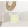 20" X 20" White And Golden Yellow 100% Cotton Geometric Zippered Pillow - 2 of 4