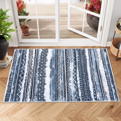 Boho Rug Machine Washable Area Rug Living Room Bedroom Rug, Dark Gray