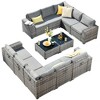 XIZZI 12 Pieces Wicker Furniture Set, Sectional Sofa Set with Wide Armrest and Deep Seat, Rattan Modular Conversation Set for Backyard Garden - 2 of 4