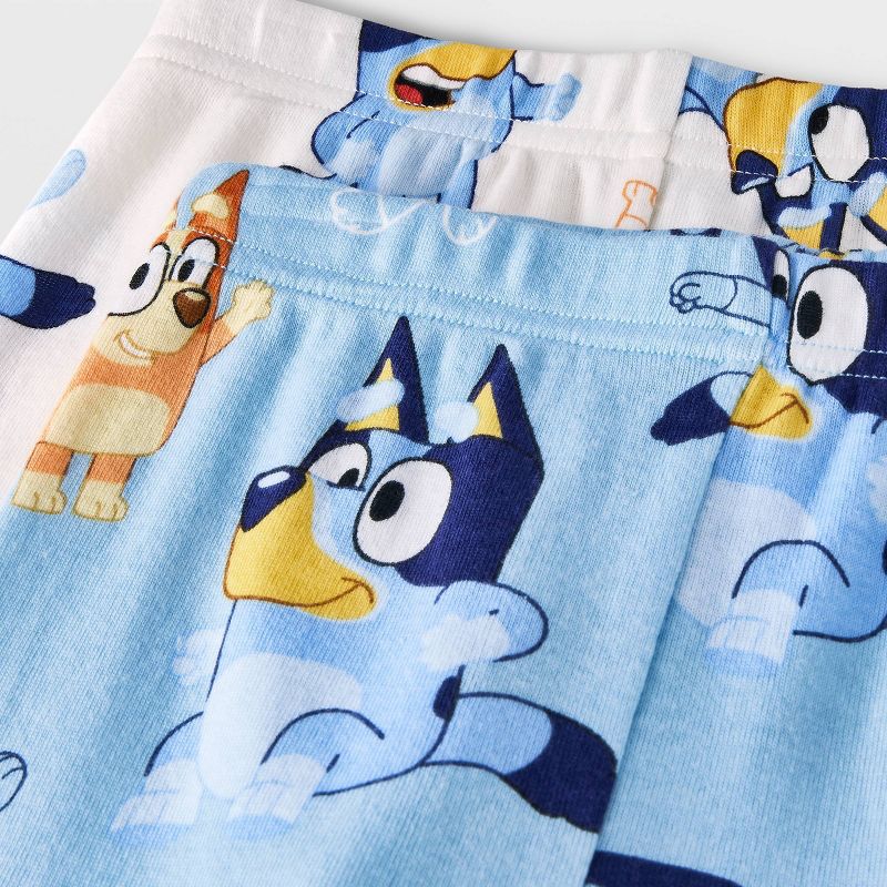 Toddler Girls' Snug Fit 4pc Bluey Pajama Set - White, 4 of 5