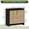 4-Drawers Rattan Storage Cabinet Rattan Drawer, CENGHU Nightstand, Coffee Bar Cabinet, for Bedroom, Living Room, Dining Room, Hallways - 4 of 4