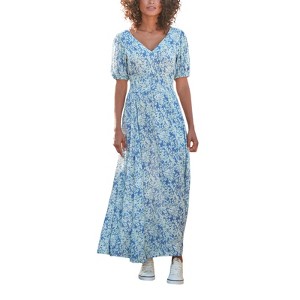 Women's Floral Puff Sleeve Maxi Dress - LASCANA - 1 of 4