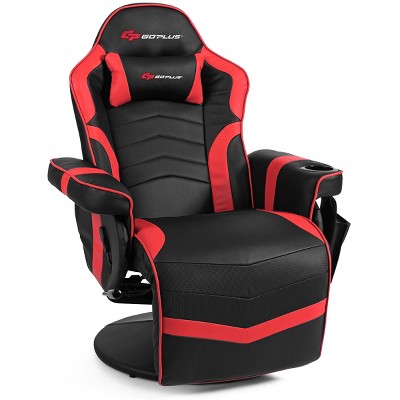 Costway Massage Gaming Recliner Reclining Racing Chair Swivel Red : Target