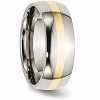 Black Bow Jewelry Titanium and 14K Gold, 8mm Striped Unisex Standard Fit Band - 4 of 4