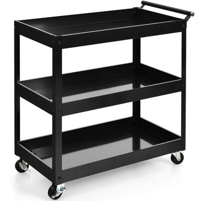 Wide Metal Utility Cart Black - Brightroom™ : Target