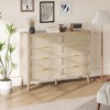 8 Drawer Dresser, Natural Rattan Dresser, Farmhouse Wood Chest of Drawer with Golden Handles for Bedroom, Living Room, Entryway, Hallway, Oak - 2 of 4
