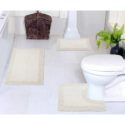 Home Weavers Luxury Collection 100% Cotton Tufted Bathroom Rug Set, Non-Slip Latex Bath Rug Set