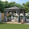 VYNXARIA 10*10 Outdoor Gazebo Tent with Double Roofs, Patio Gazebo with Mosquito Netting and Privacy Screens(Gray) - 2 of 4
