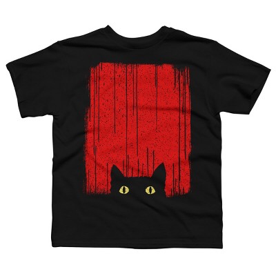 Boy's Design By Humans Black Cat By clingcling T-Shirt