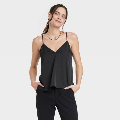 Women's Woven Shell Tank Top - A New Day™ Black Xl : Target