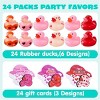 Joyfy 24 Pcs Valentine’s Day Gift Cards with Rubber Duck for Kids, Rubber Duck Bath Toys for Classroom Exchange Prizes, Valentine Party Favors Toys - 2 of 4