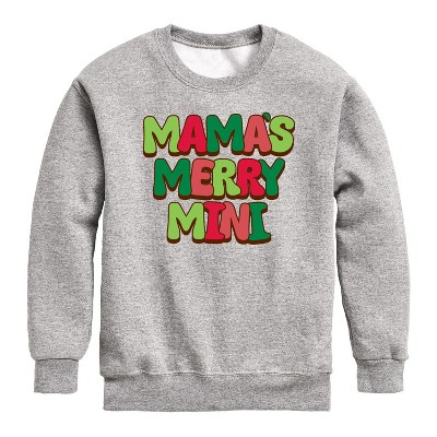 Boys' - Instant Message - Mamas Merry Little Graphic Long Sleeve Fleece Sweatshirt