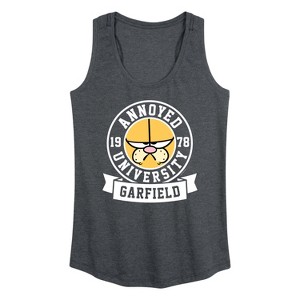 Women's - Garfield - Annoyed University Graphic Racerback Tank - 1 of 4