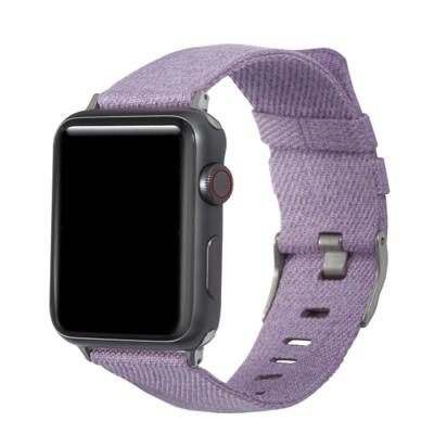Insten Woven Canvas Fabric Band Compatible with Apple Watch 45mm 44mm 42mm Series 7 6 SE 5 4 3 2 1, Lavender Purple Strap