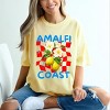 Amalfi Coast Red Checkerboard - Women's Garment Dyed Graphic T-Shirt - 3 of 4