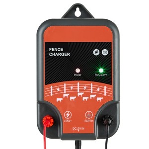 VEVOR Electric Fence Charger, 10kV 2J, AC DC Electric Fence Energizer with LED Indicator, 1.86 Miles Range, Black&Orange - 1 of 4