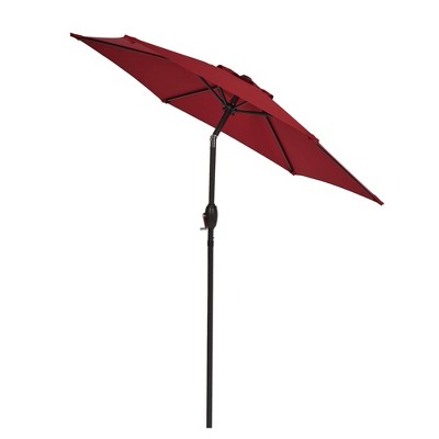 7.5' x 7.5' Outdoor Patio Umbrella with Button Tilt and Crank - Wellfor