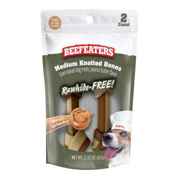 Beefeaters Medium Knotted Bones, Rawhide Free, 2ct, Case of 12