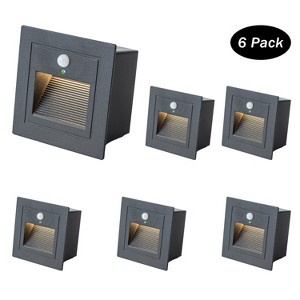 C Cattleya 3.25 in. Hardwired Black Aluminum Motion Sensing LED Outdoor Deck Stair Light with Frosted Acrylic Lens - 1 of 4