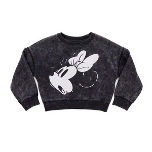 Disney Minnie Mouse Mickey Girls French Terry Oversized Matching Family Sweatshirt Little Kid to Adult - 1 of 4