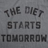 Mens Funny T Shirts The Diet Starts Tomorrow Sarcastic Food Novelty Tee For Men - Crazy Dog Men's T Shirt - 2 of 4