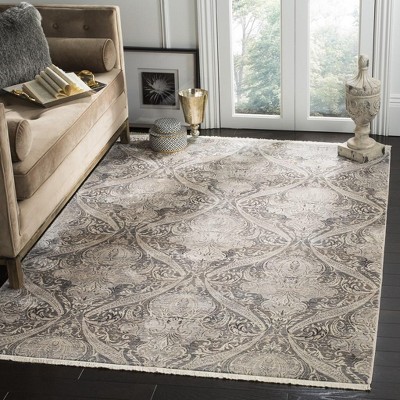 Reversible Gray Synthetic 4' x 6' Rectangular Area Rug