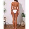 INSPIRE CHIC Women's Floral Halter Triangle Long Sheer Cover Up Skirt Swimwear Bikini Sets 3 Pieces - 4 of 4