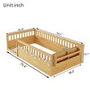 Gulches Twin Montessori Wood Floor Bed Frame with High Rails, LED Light & Storage Shelf, Natural - 4 of 4