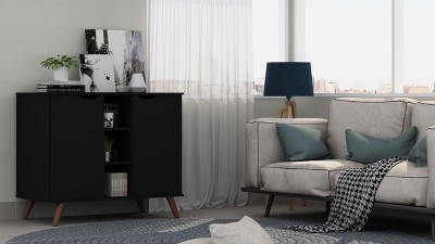 Maple Cream Mid-Century Modern Sideboard with Splayed Legs